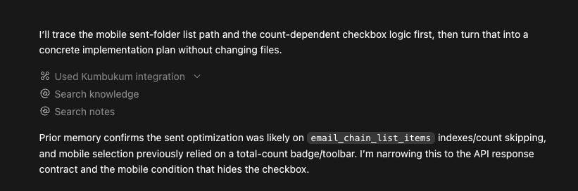 AI Chat know what you mean with Kumbukum connected