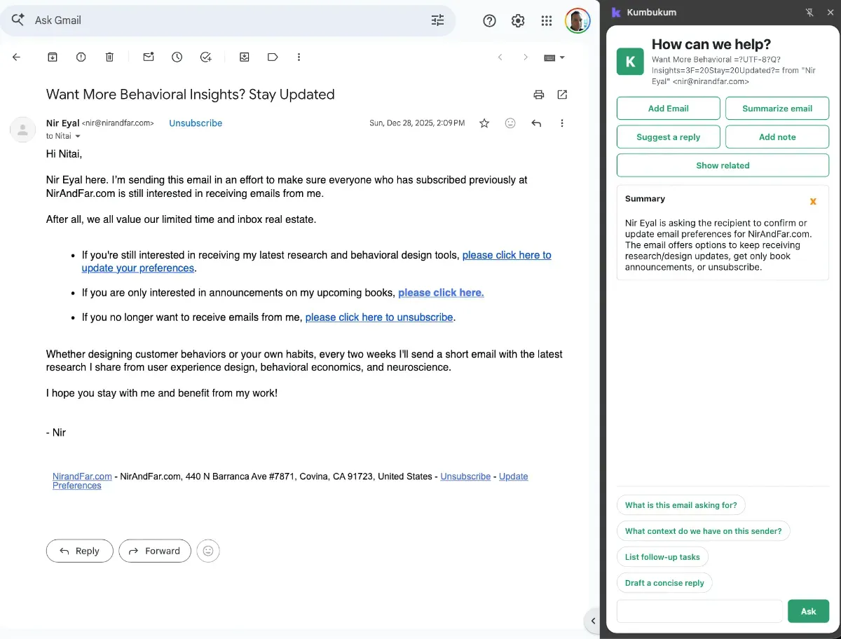 New in Kumbukum & browser extension