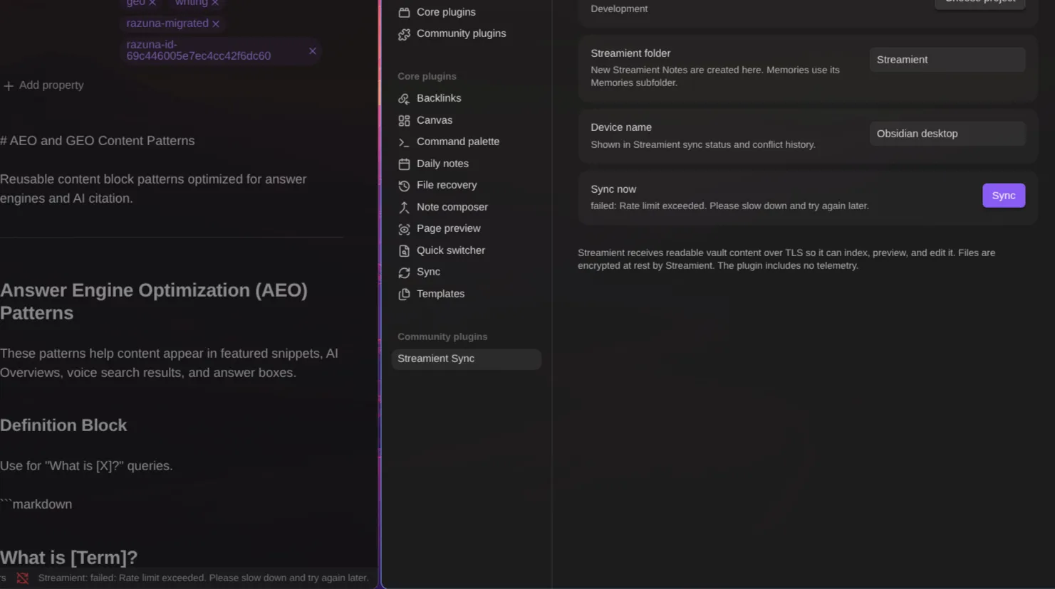 Obsidian two-way script for all your knowledge